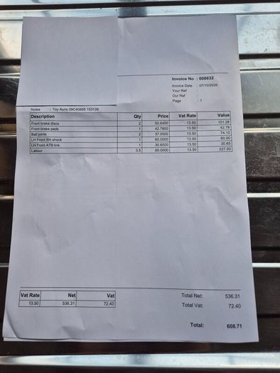 Toyota Auris 1.3 New Nct until October 2027. Taxed