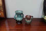 A Wonderful Curated Selection of Two Mid Century West German, German, Foreign Pottery Vases and Jugs for Sale as a Collection, by Scheurich Keramik