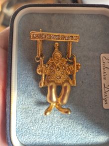 Vintage Swing Clown Brooch.