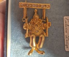 Vintage Swing Clown Brooch.