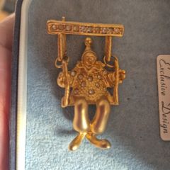 Vintage Swing Clown Brooch.