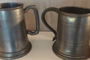 Vintage Sheffield Pewter Mugs/Tankards x 2
