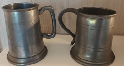 Vintage Sheffield Pewter Mugs/Tankards x 2