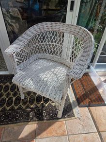Wicker Chair. Painted white.