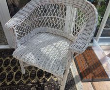 Wicker Chair. Painted white.