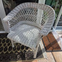 Wicker Chair. Painted white.