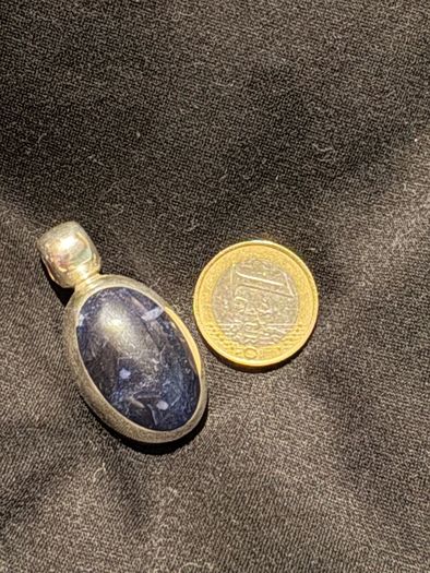 silver pendent with lapis stone