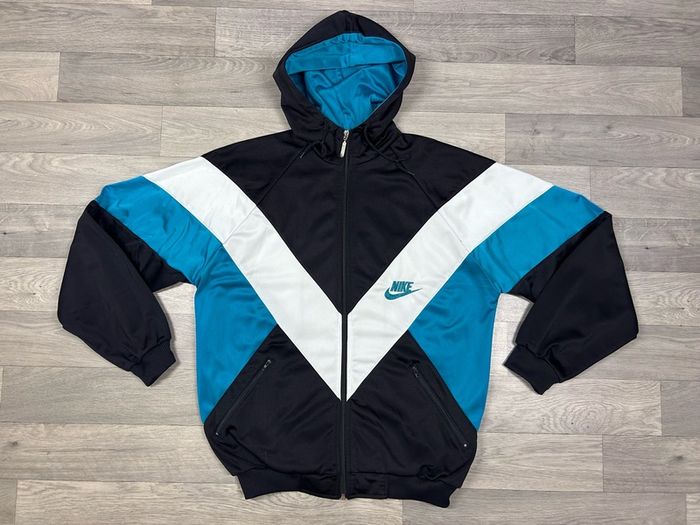 Vintage 80s Nike Hoodie Track Jacket Mens Medium