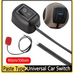 Universal Car Switch Paste Type Toggle Switch with Cable 60cm/100cm DC 12V for Fog Ring Drive Lights Neon Lights Mini Button
