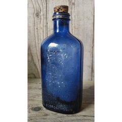 Medicine Bottle Blue Glass Milk of Magnesia KAS958