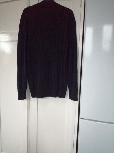 Jermyn Street Navy Cotton jumper with Grey Trim at opening. Lovely quality.