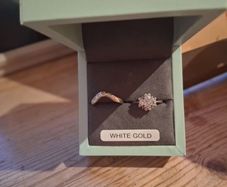 White gold diamond engagement and matching wedding