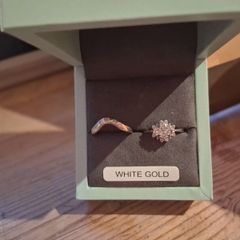 White gold diamond engagement and matching wedding