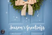 Season's Greetings Sticker/Decal, Christmas Sticker, Merry Christmas Sticker, Christmas Vinyl Decal, Season's Greetings Sign, Front Door Decal, Entry Way Decor