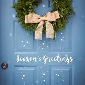 Season's Greetings Sticker/Decal, Christmas Sticker, Merry Christmas Sticker, Christmas Vinyl Decal, Season's Greetings Sign, Front Door Decal, Entry Way Decor