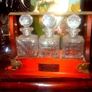 Antique 3-Decanter Wooden & Brass Tantalus Image 6