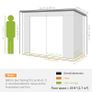3.7 x 7.9ft Galvanised Steel Shed, with Latched Door and Padlock - Grey Image 5