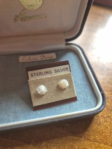 Vintage Sterling Silver Little Shells Earrings