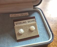 Vintage Sterling Silver Little Shells Earrings