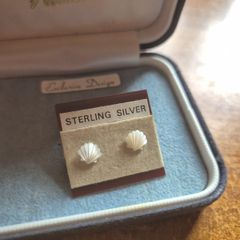Vintage Sterling Silver Little Shells Earrings