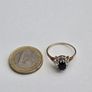 Vintage 9ct Yellow Gold Sapphire & Diamond Cluster Ring Image 5