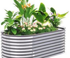 Raised garden bed, rust-resistant galvanized steel 160 x 80 x 56 cm silver