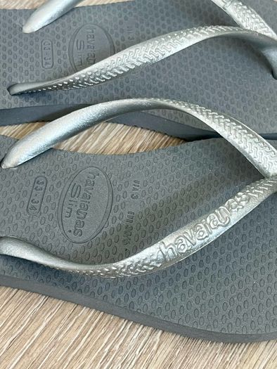 Silver slim Havaianas uk1-2