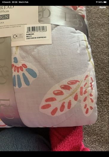 Bnwt grey patterned double