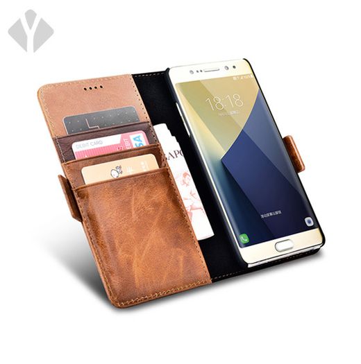 Samsung Note 7 Vintage Oil Wax Leather Folio Case