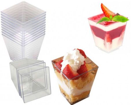 Plastic dessert cup pyramid (50 pcs)