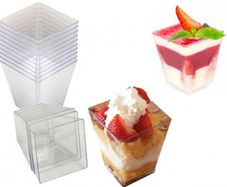 Plastic dessert cup pyramid (50 pcs)