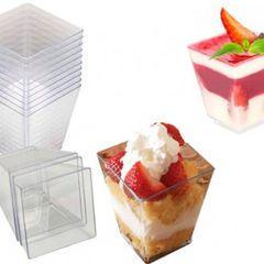 Plastic dessert cup pyramid (50 pcs)