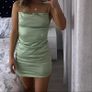 Oh Polly sage green satin dress Image 2