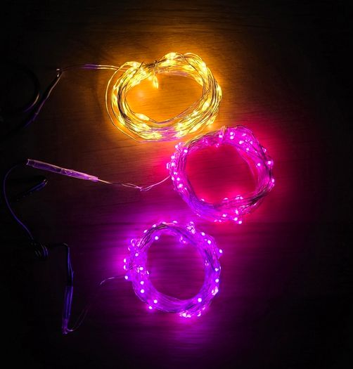 Fairy lights - USB connection - Pink, purple and warm white