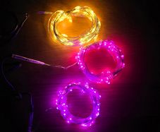 Fairy lights - USB connection - Pink, purple and warm white
