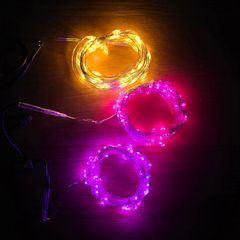 Fairy lights - USB connection - Pink, purple and warm white