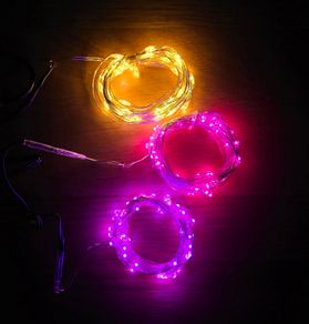 Fairy lights - USB connection - Pink, purple and warm white