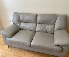 Grey 2 seater leather sofa