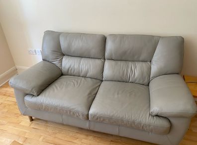 Grey 2 seater leather sofa