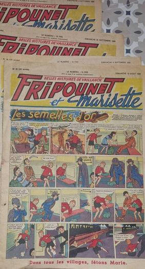 17x rare 1950 fripounet & marisette - inc. christmas eve issue #52