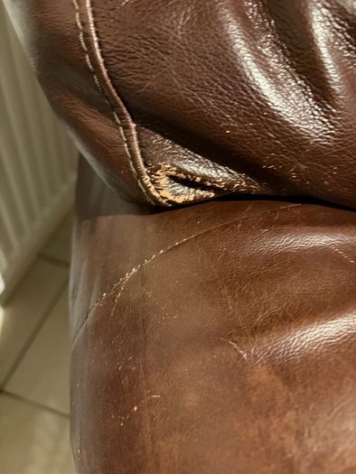 Brown leather armchair
