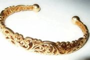 Vintage Hallmarked 9ct Gold Filigree Torque Bangle