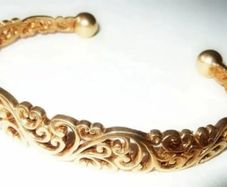 Vintage Hallmarked 9ct Gold Filigree Torque Bangle