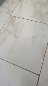 Kitchen Ceramic Tile - Glossy White Grey Gold