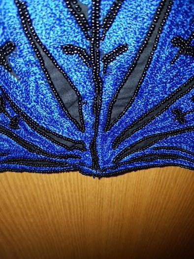 French Connection size uk8-10 black and blue beaded dress
