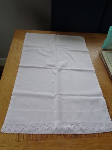 Embroidered Anglia Trimmed Cotton Pillowcases x 2 for Sale