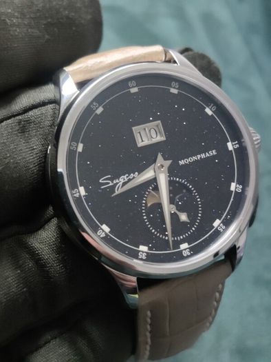Sugess Moonphase Mechanical, Big Date Automatic 41mm Watch with Sapphire Crystal