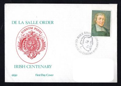 1980 Ireland Centenary of the Arrival of the De La Salle Brothers in Ireland Commemorative Stamp Whytes Addressed First Day Cover (FDC) with Baile Atha Cliath Pictorial cancel