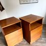 Vintage Retro Mid Century Teak Bedside Cabinets (Pair) Image 7