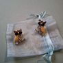 Gold tone owl stud earrings Image 2